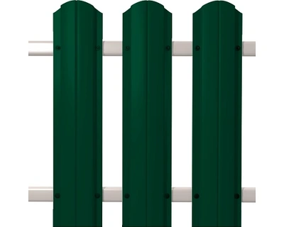 Штакетник полукруглый металлический 0,45 RAL 6005 Зеленый 1,3 м