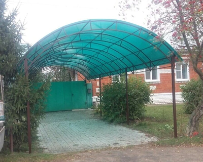 Арочный навес для авто 6х3 из поликарбоната