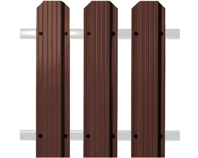 Штакетник фигурный Кантри 0,45 RAL 8017 Шоколад 1,5 м