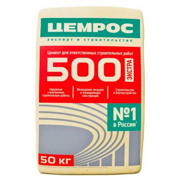 Цемент М500 Цемрос Экстра I 42,5Б 50 кг